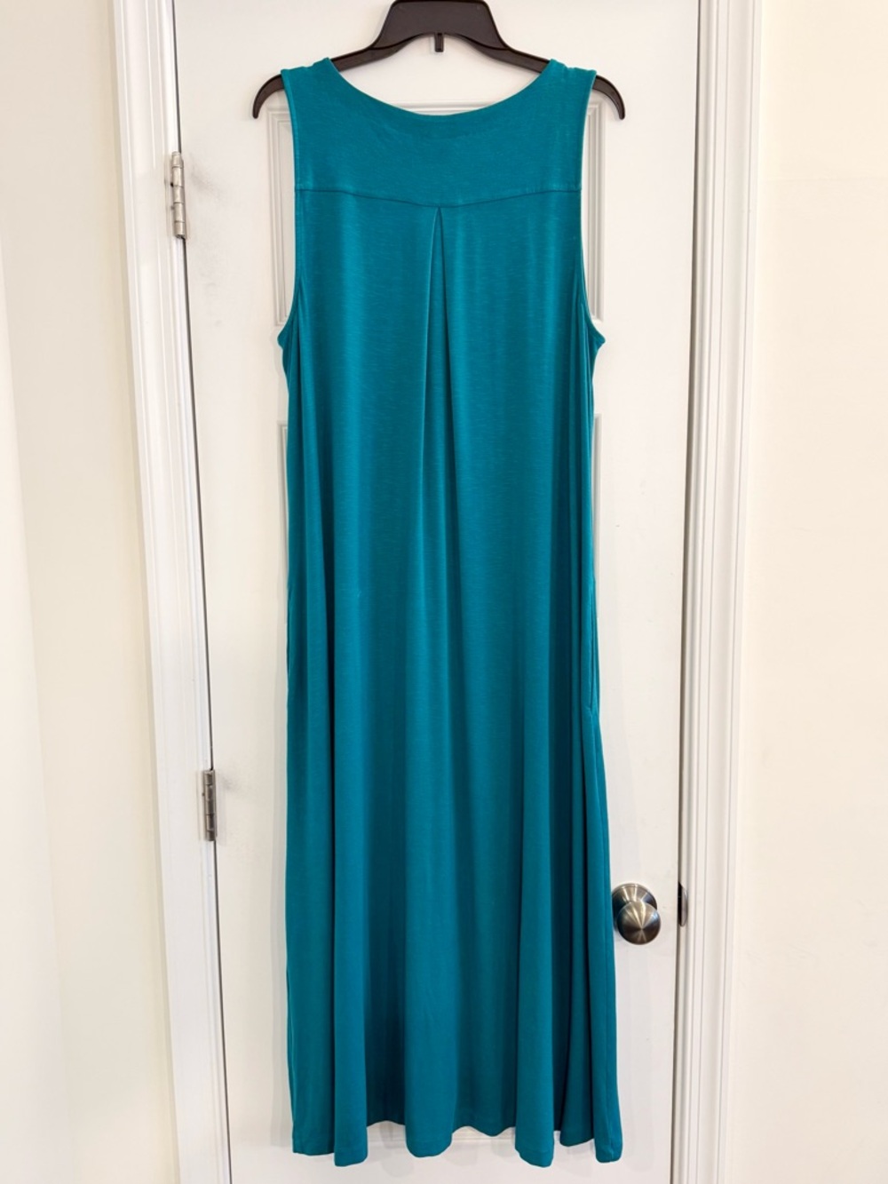 J. Jill Slub Knit Sleeveless Maxi Dress Teal Size L - Picture 3 of 8